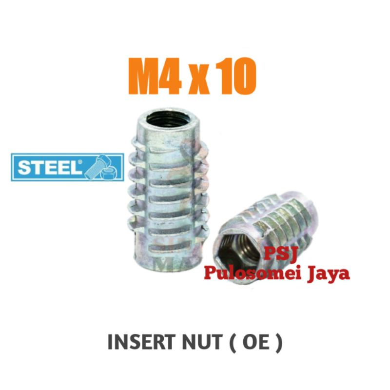 Jual Mur Nanas / Mur Tanam / Insert Nut OE M4 x 10 / Mur Furniture