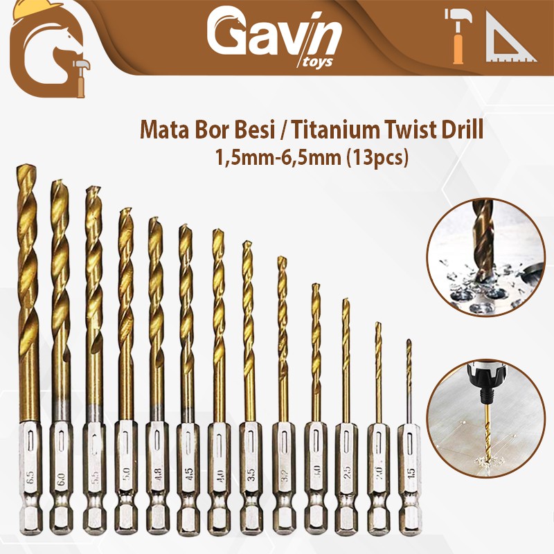 Jual Mata Bor Besi Baja Set Pcs Hss Titanium Power Drill Steel Hex Shank Shopee Indonesia