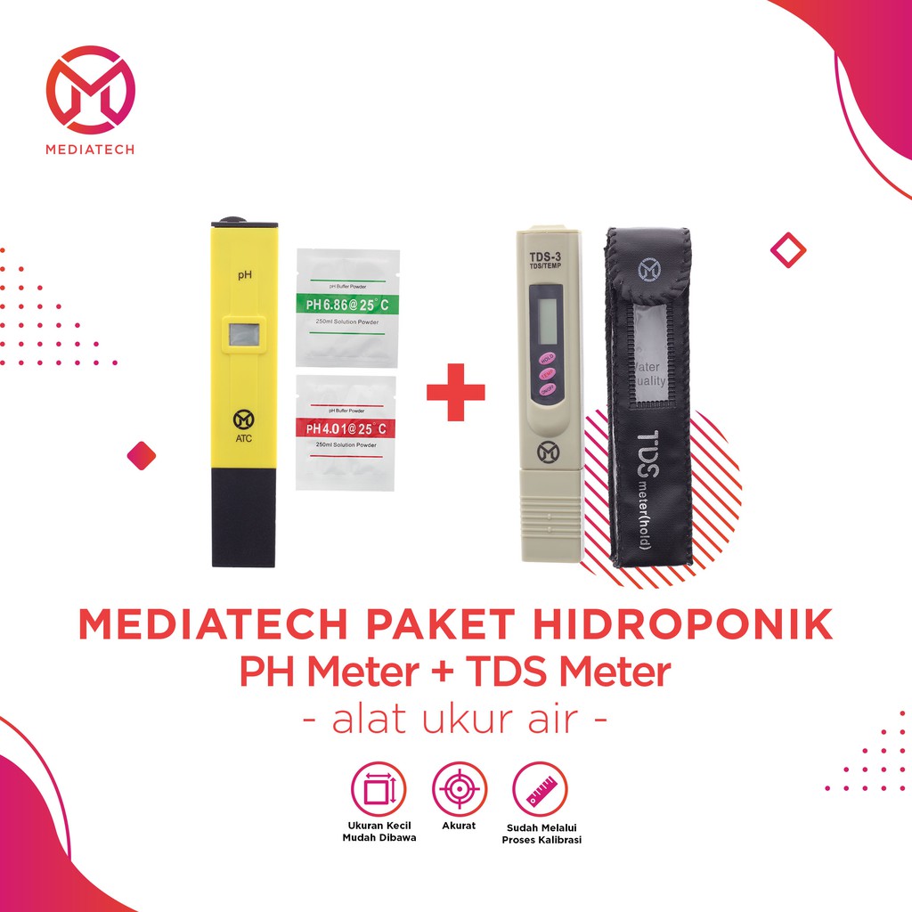 Jual Paket Mediatech Digital Ph Meter Dan Tds Meter Alat Ukur Pada Air