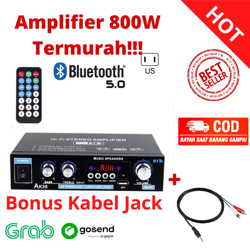 Jual Power Amplifier Mobil 800W - Amplifier Bluetooth - amplifier mini