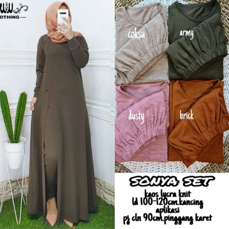 Jual SETELAN SONYA, BAHAN KAOS LYCRA KNIT, CELANA