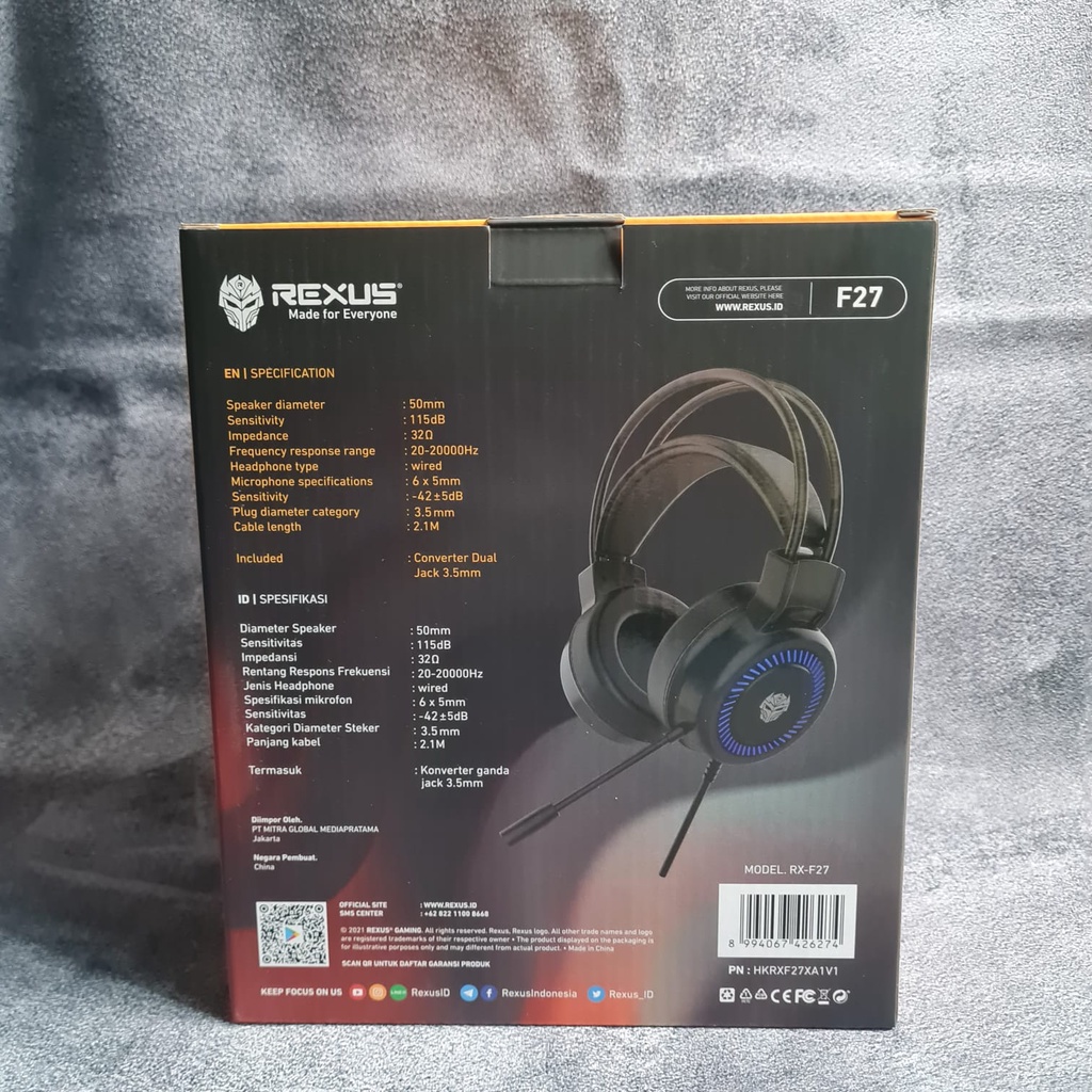 Jual HEADSET Gaming REXUS F27 | Shopee Indonesia