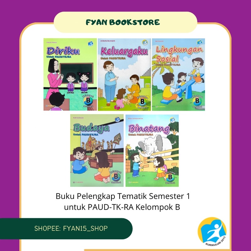 Jual Fyan Book Store: Buku Kelompok B Semester 1 Untuk PAUD/TK/RA, Buku ...