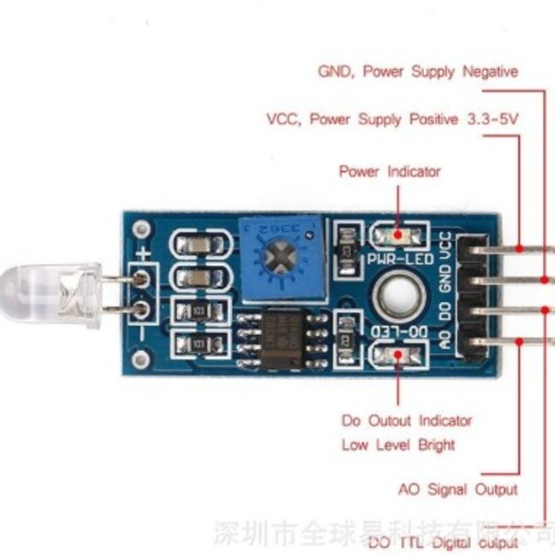 Jual Module photodiode 4 pin deteksi cahaya photodioda arduino uno mega ...