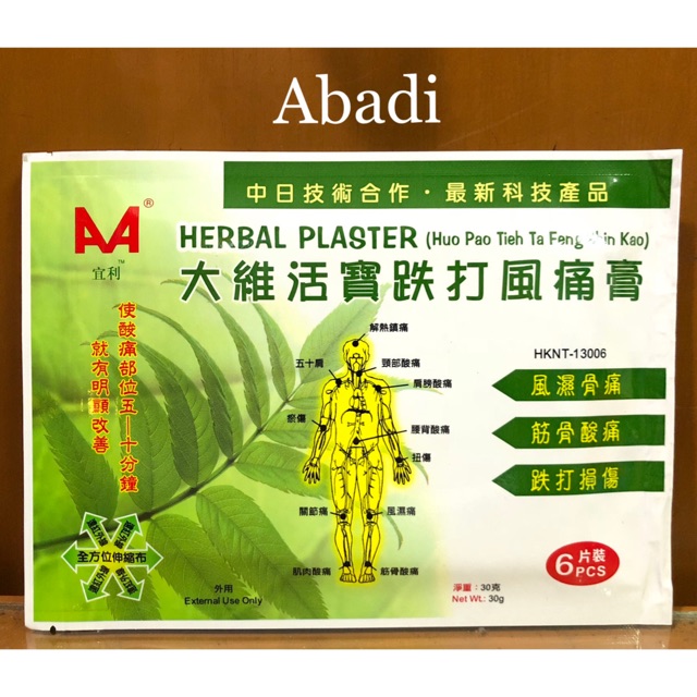 Herbal Plaster (Huo Pao Tieh Ta Feng Shin Kao) - Meredakan Nyeri Sendi