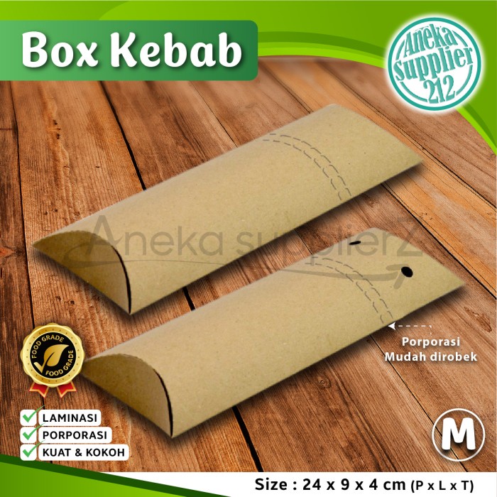 Jual Box Kebab - Dus Kebab - Kotak Kebab KRAFT COKLAT - M (50 pcs ...