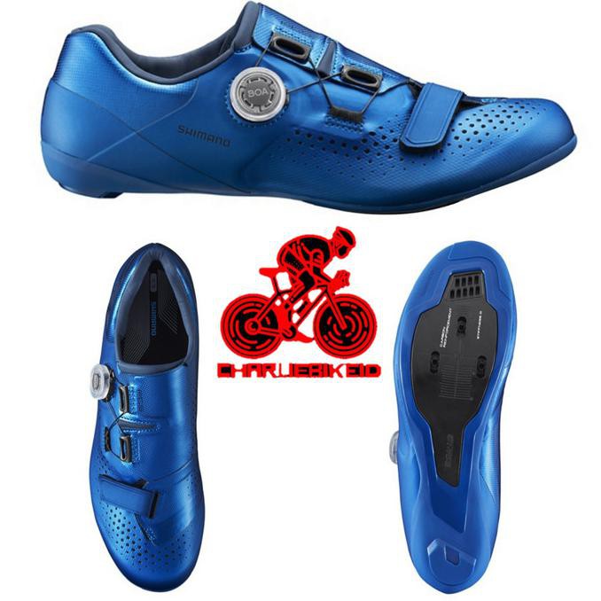 Chaussures Vélo Route Shimano SH-RC500 - Bleues - Large/Version Normale - NEUVES