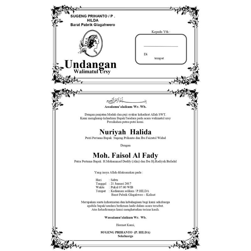 Jual Undangan Kenduri, Tahlil, Tasyakuran, Walimatul Ursy, Walimatul ...