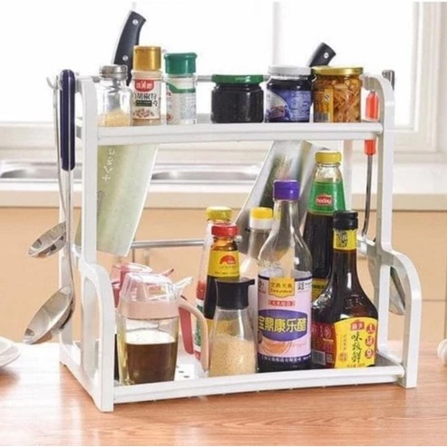 [UNK88] YH6618 Rak Bumbu Dapur Susun Serbaguna, Gantungan dan Tempat Sendok | AutoStock
