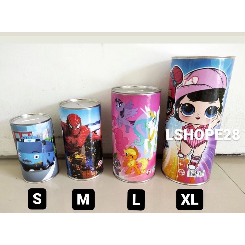 Jual Celengan koin kaleng / celengan kaleng anak / celengan karakter