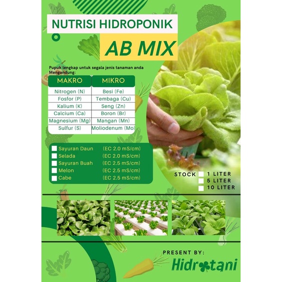 Jual Nutrisi AB Mix Hidroponik 1 Liter | Shopee Indonesia