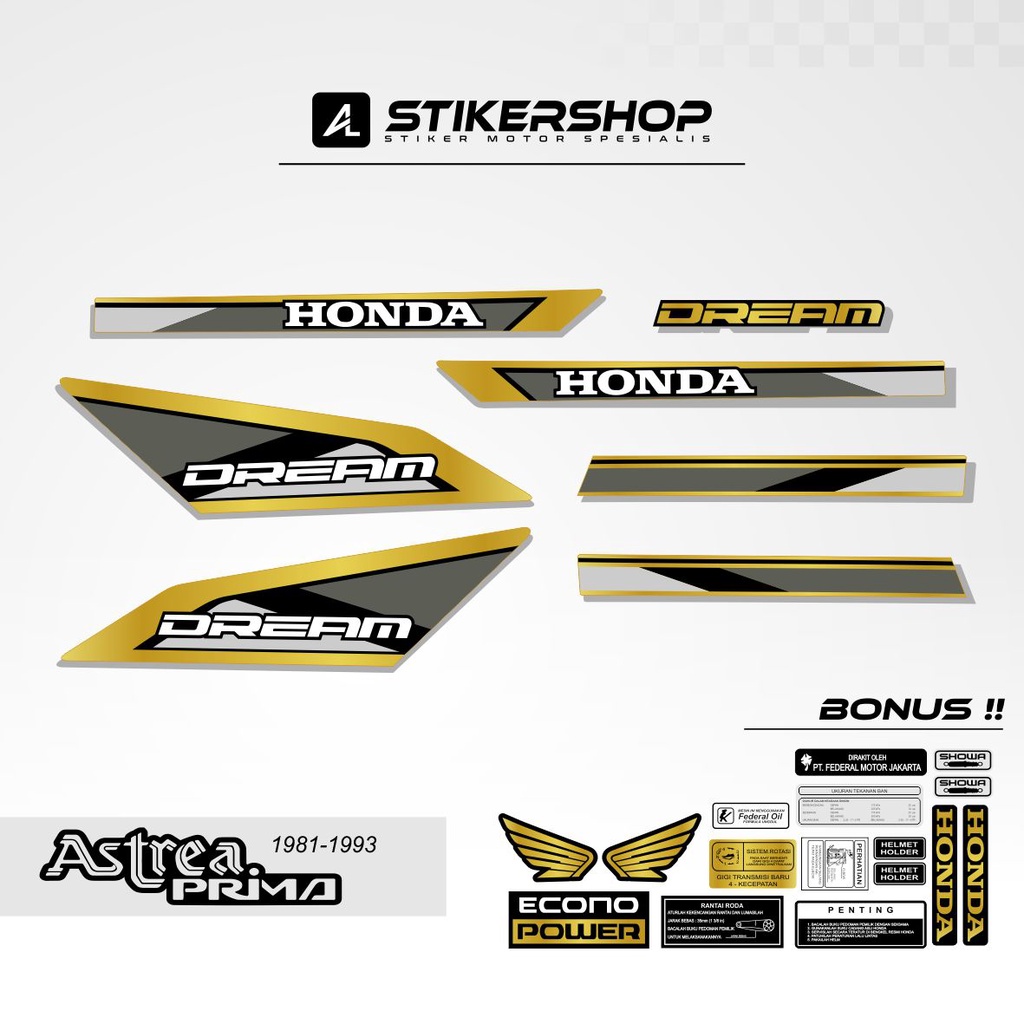 Jual STRIPING ASTREA PRIMA 1981 - 1993 / STAR / DREAM / STIKER ASTREA ...
