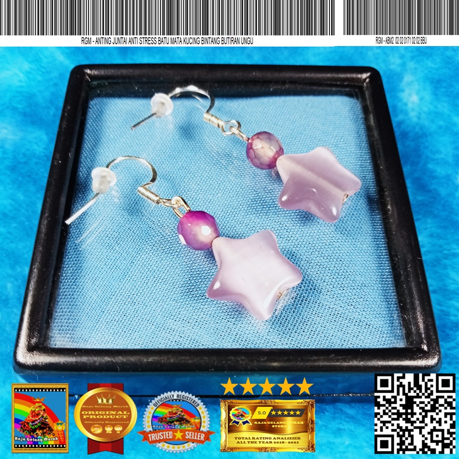 Jual RGM Anting juntai anti stress Batu Mata Kucing Bintang Butiran