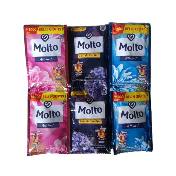 Jual Molto Pewangi Pakaian Sachet Renteng 20ml Isi 6pc Sachet / Molto ...