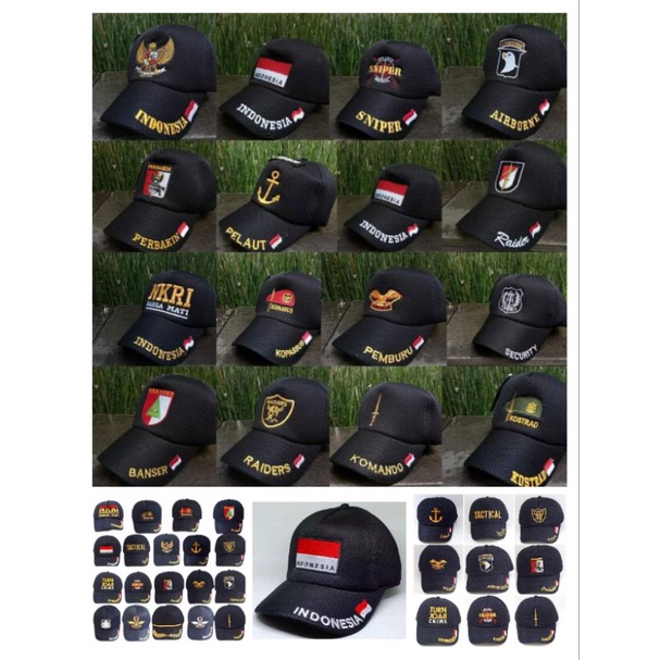 Jual Topi Dobelmess Bordir Topi Jaring Mess NKRI Security tactical ...