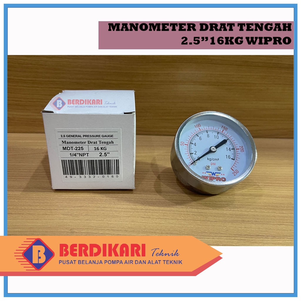 Jual WIPRO Manometer Drat Tengah 2.5