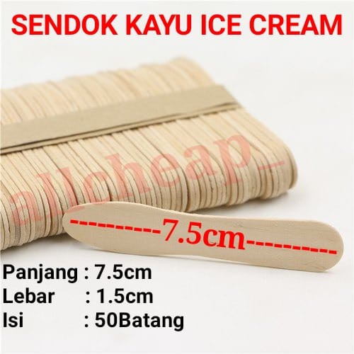 Jual Isi Pcs Sendok Gagang Kayu Es Krim Spoon Ice Cream Kayu Es Crim