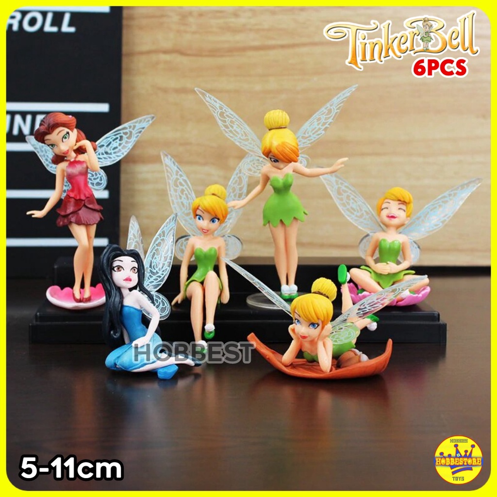 Jual Action Figure Tinkerbell Isi 6 Pcs Miniatur Topper Kue Pajangan