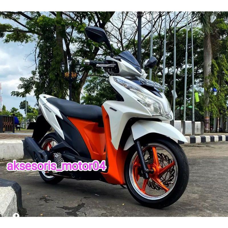 Jual cover body kasar paketan honda vario techno 125, orange seperti