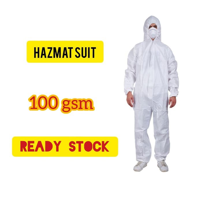 Jual BAJU APD / HAZMAT 100 GSM WARNA PUTIH STANDART MENKES | Shopee ...