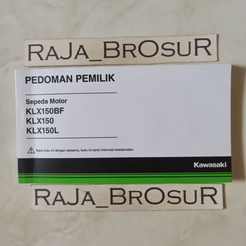 Jual Buku pedoman pemilik/Manual Book Kawasaki KLX 150BF/KLX150/KLX