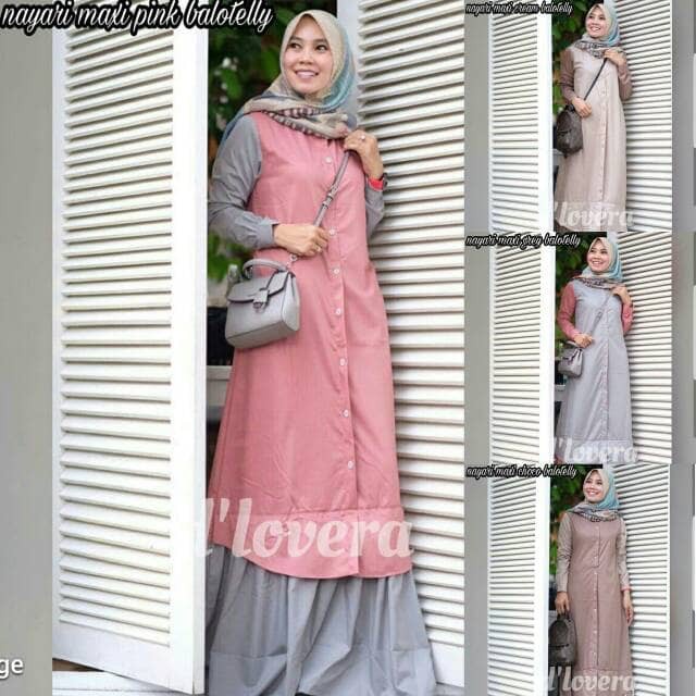 Jual Baju busui / Gamis menyusui / Dress muslim / Hijab murah Nayari Maxy Shopee Indonesia