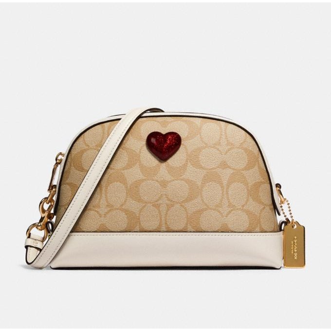 Jual COACH Dome Crossbody In Signature Canvas With Heart 91012 Shopee