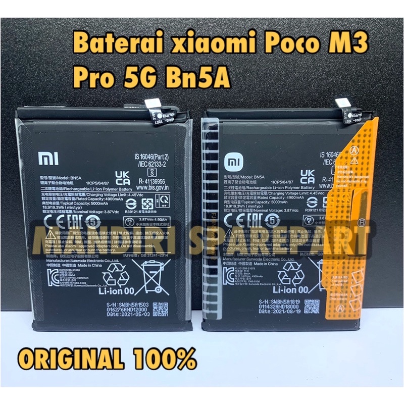 Jual Baterai Batre Battery Xiaomi Poco M3 Pro 5g Bn5a Original Baterai Xiaomi Bn5a Original 5809