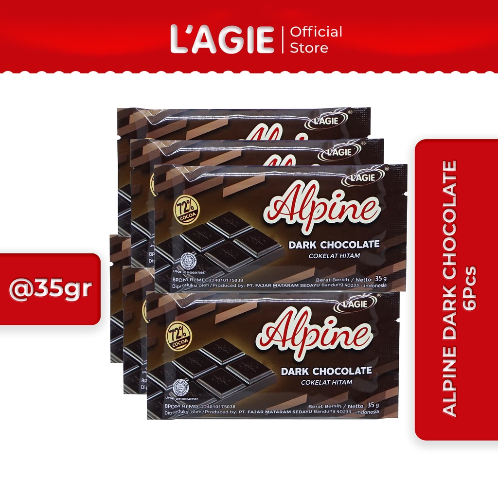 Jual Lagie Coklat Hitam Alpine Dark Chocolate 6pcs @35gr | Shopee Indonesia