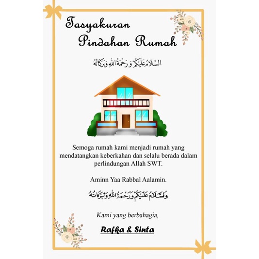 Jual Kartu Syukuran Pindahan Rumah Simple | Shopee Indonesia