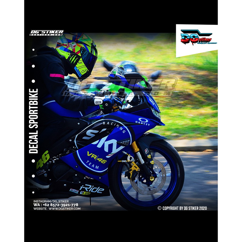 Jual Decal Striping R15 V3 Biru SKY Racing Team VR46 DG Stiker | Shopee ...