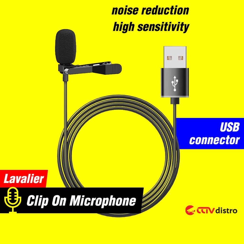 Jual L20 Mic USB Clip On Microphone Jepit Mikrofon Kabel PC Laptop