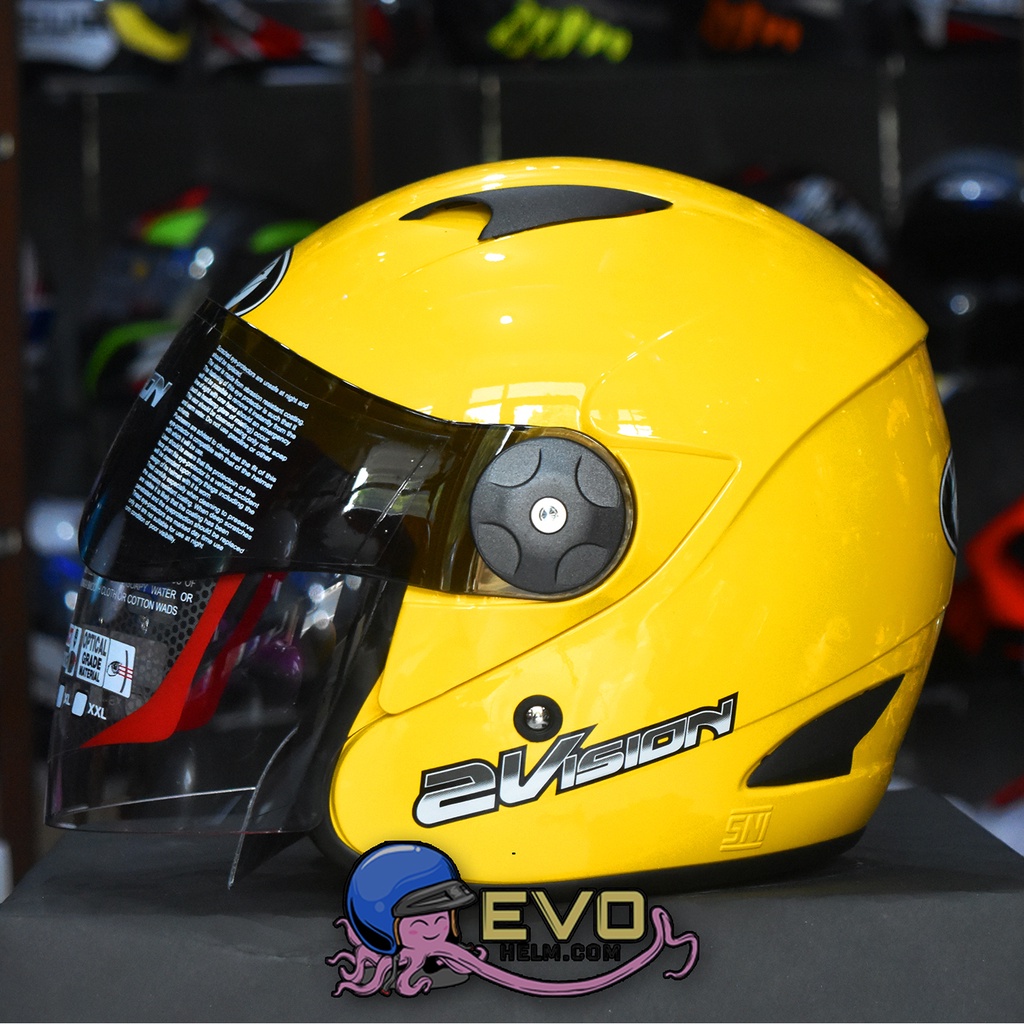 Jual HELM KYT 2 VISION SOLID CRYMSON YELLOW Shopee Indonesia