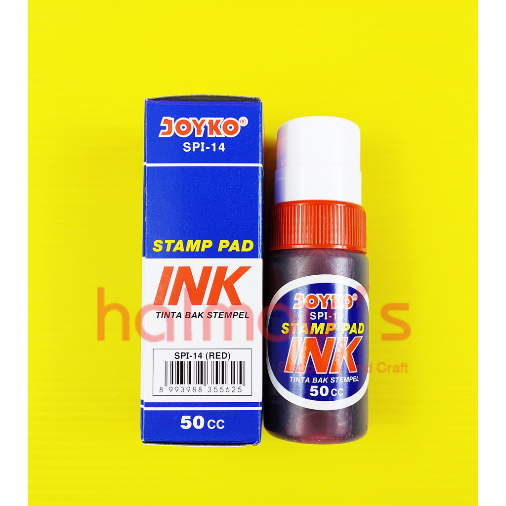 Jual TINTA BAK STEMPEL / STAMP PAD INK JOYKO SPI 14 WARNA MERAH