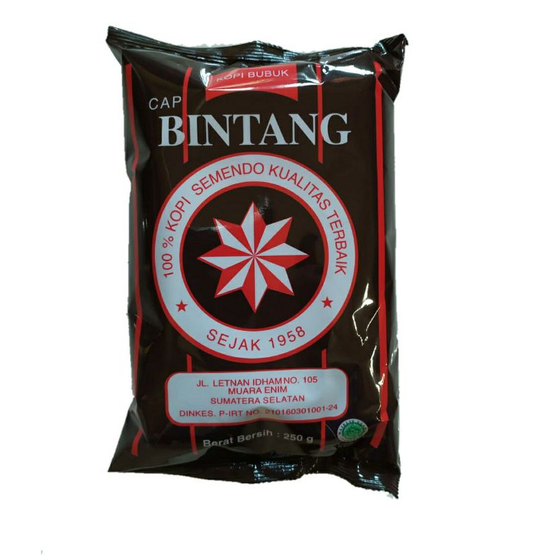 Jual Kopi Bubuk Semendo Cap Bintang 250gr Kopi Semendo Asli Packing