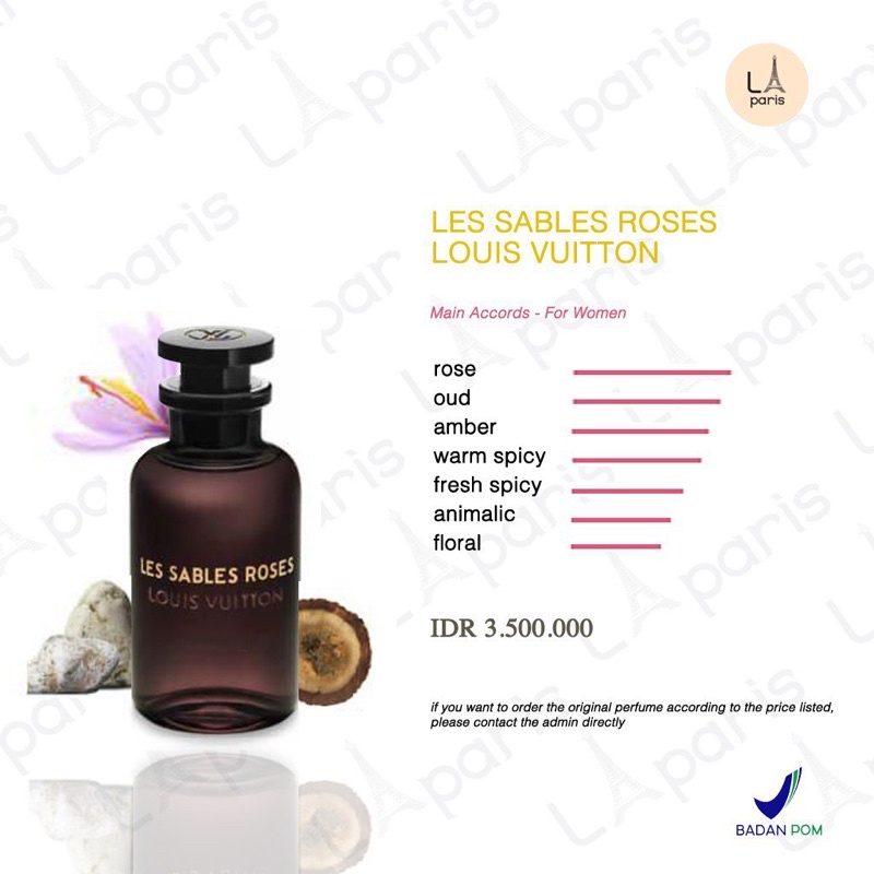 Les Sables Roses LV Dupe 60ml, Kesehatan & Kecantikan, Parfum, Kuku &  Lainnya di Carousell