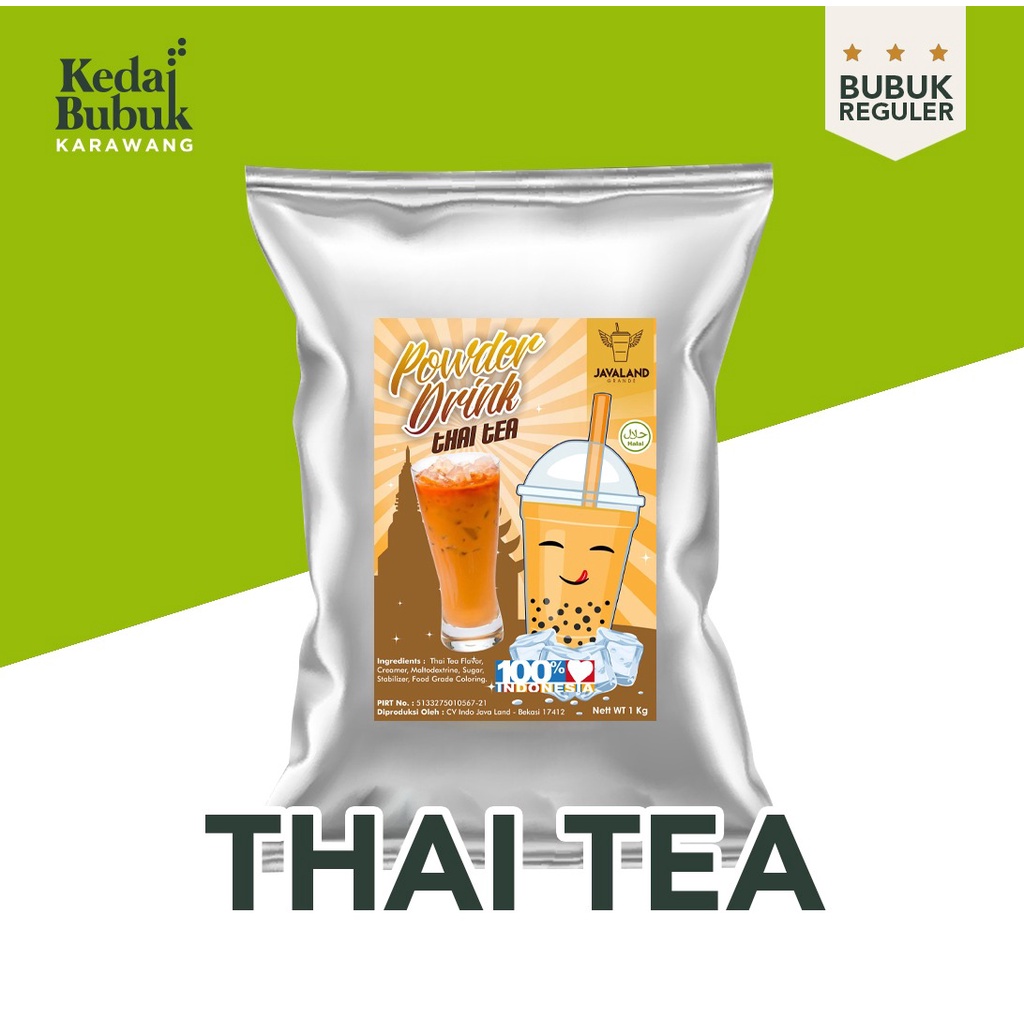 Jual Thai tea Bubuk Minuman kiloan Bubble Powder Javaland 1kg | Shopee ...