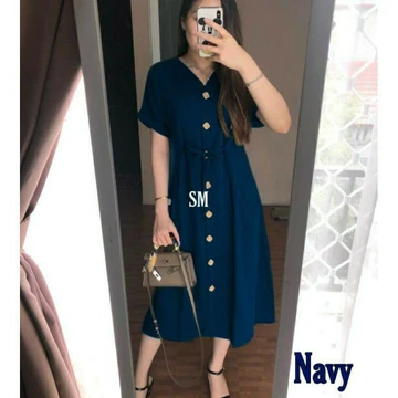 Dress Casual Trivia Dress Andin Busui Friendly Dress Full Kancing Aktif