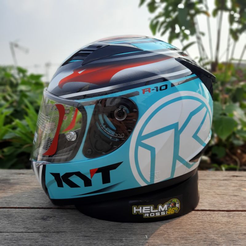 Jual Helm KYT R10 AQUAMARINE AQUA Visor Flat Clear Bening Original ...