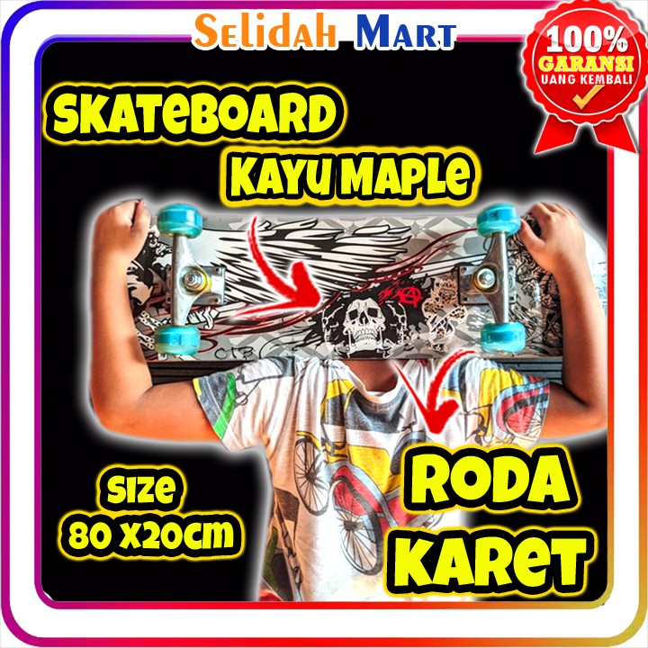 Jual SKATEBOARD SKATE BOARD FULLSET SKETBOARD SKATEBOARD DEWASA -KAYU ...