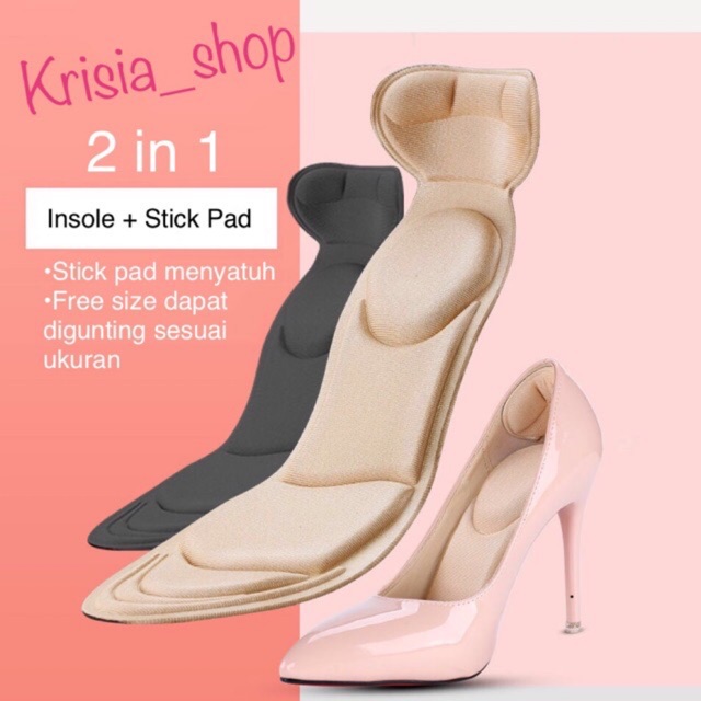 Jual Insoles Busa 4D T-Shape Insole Alas Sepatu Heels Shoes Arch Tumit ...