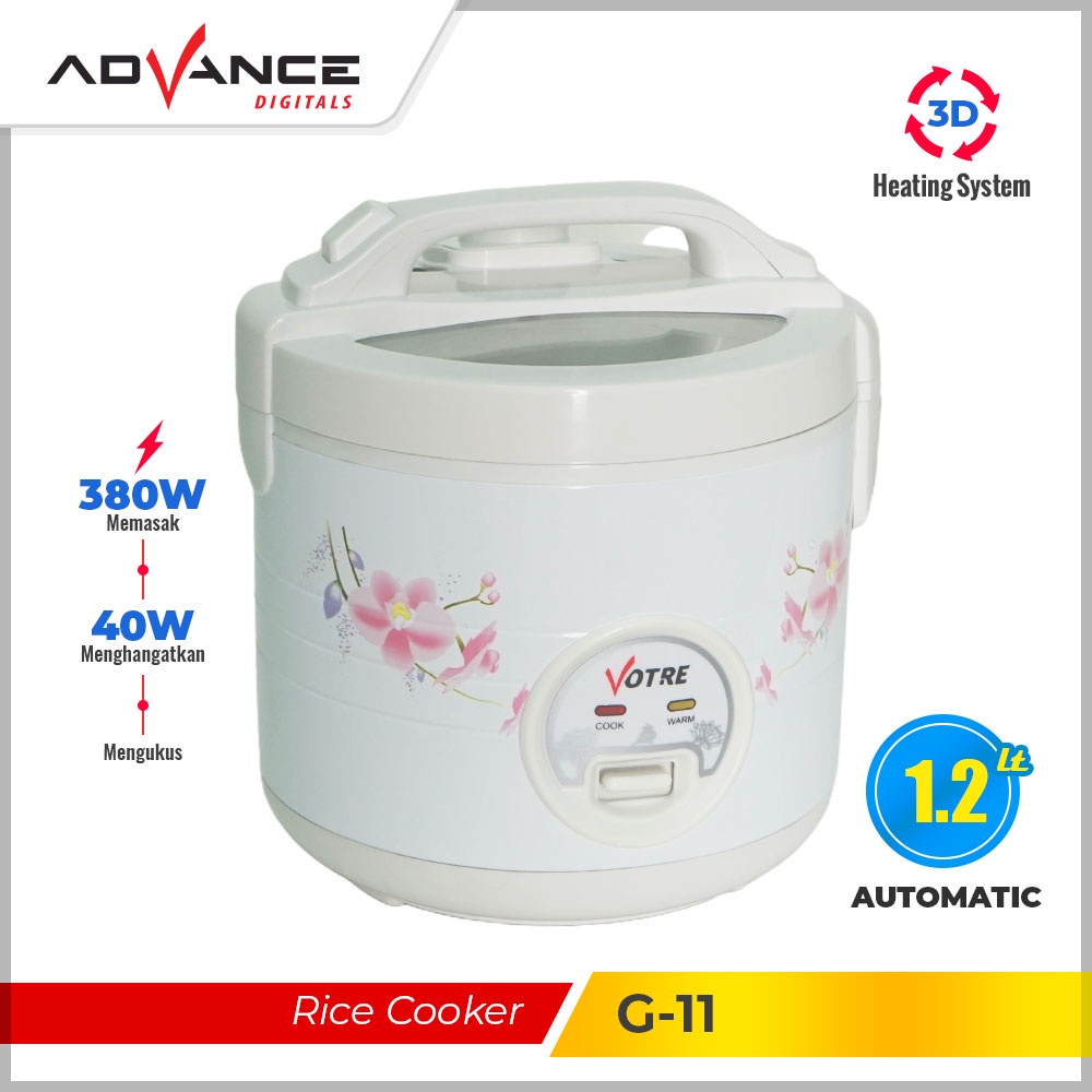 Jual Votre G-11 Rice Cooker Mini 1.2 Liter 380W Magic Com Tutup ...