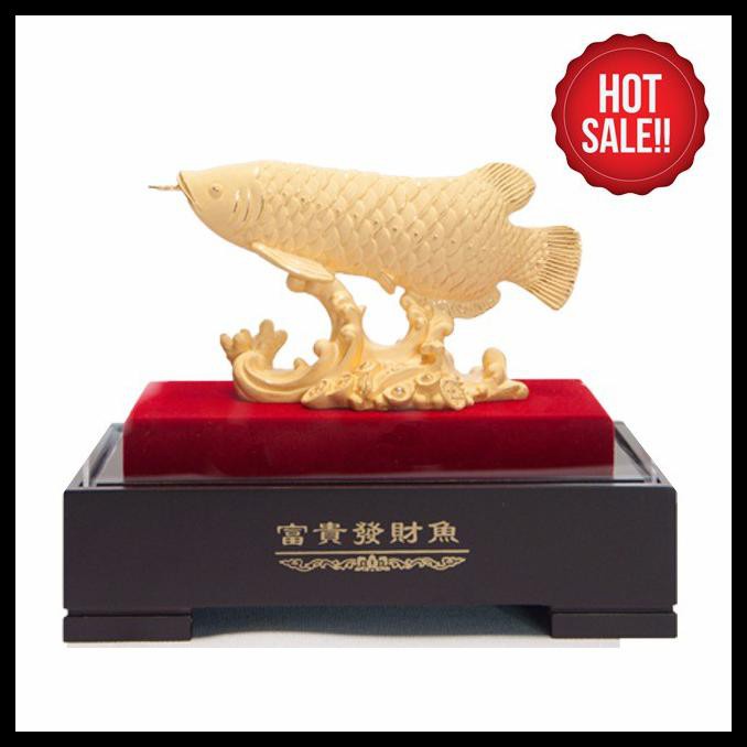 Jual Pajangan Patung Fengshui Ikan Arwana Lapis Emas K M Shopee Indonesia