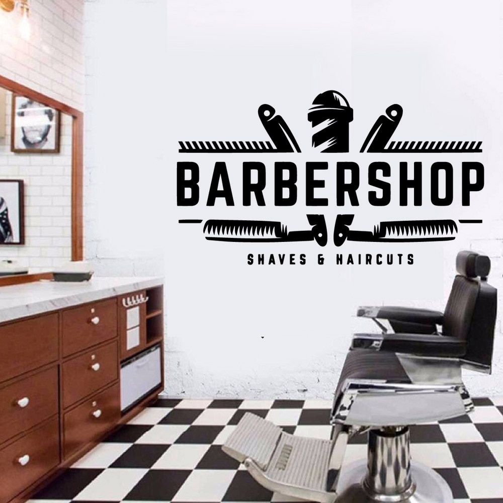 Jual Stiker Dinding Barber Shop Salon Diy barbershop Wall Sticker Self