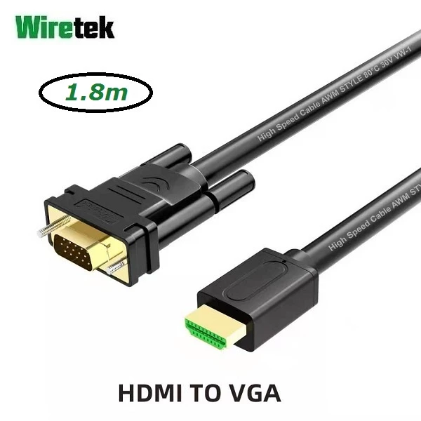 Kabel HDMI to VGA 1.8 meter WIRETEK