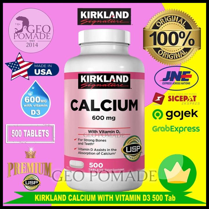 Jual Kirkland Signature Calcium 600 Mg With Vitamin D3 500 Tablets Shopee Indonesia