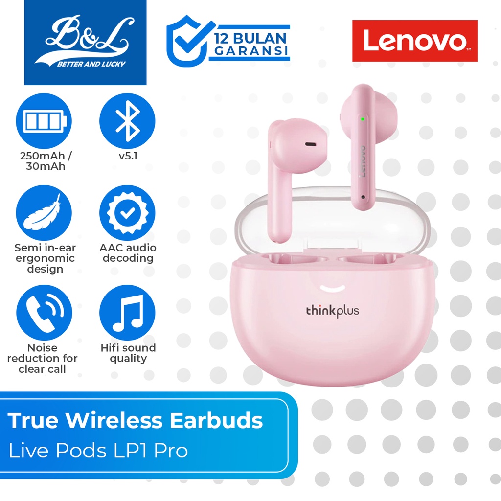 Jual Lenovo True Wireless Earbuds Thinkplus Live Pods Lp1 Pro Bt5 1 Shopee Indonesia