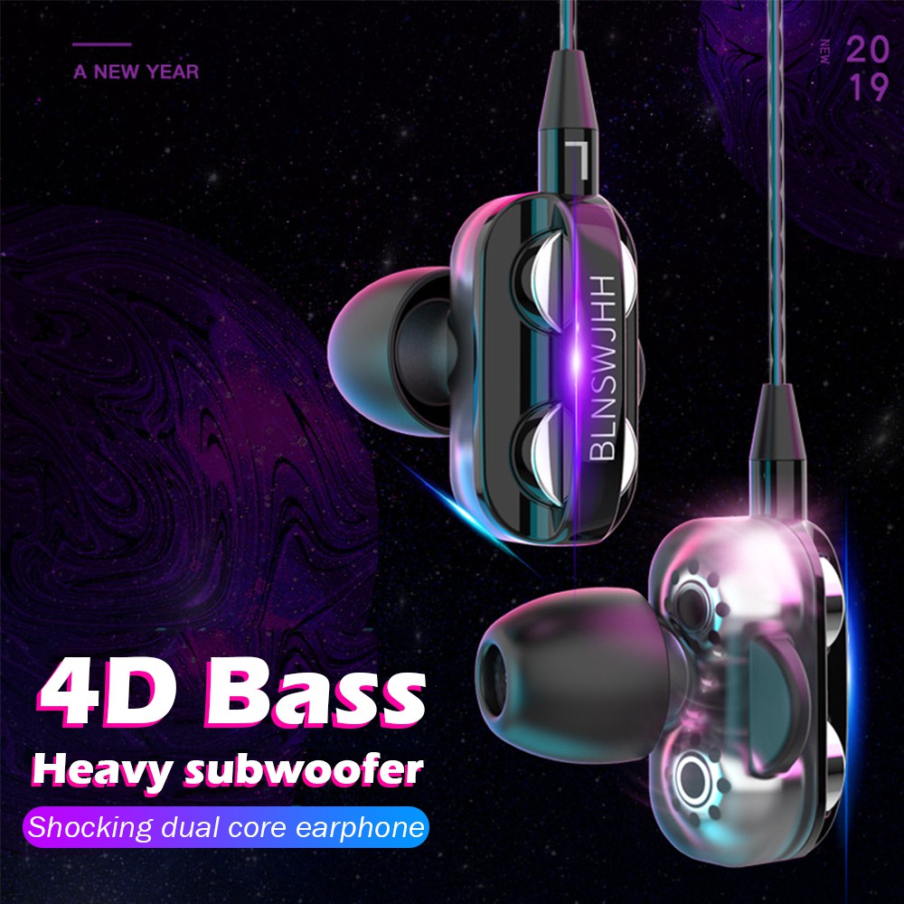Jual Headset 4D Bass Double Speaker Stereo Wired Head Phone - Main Image