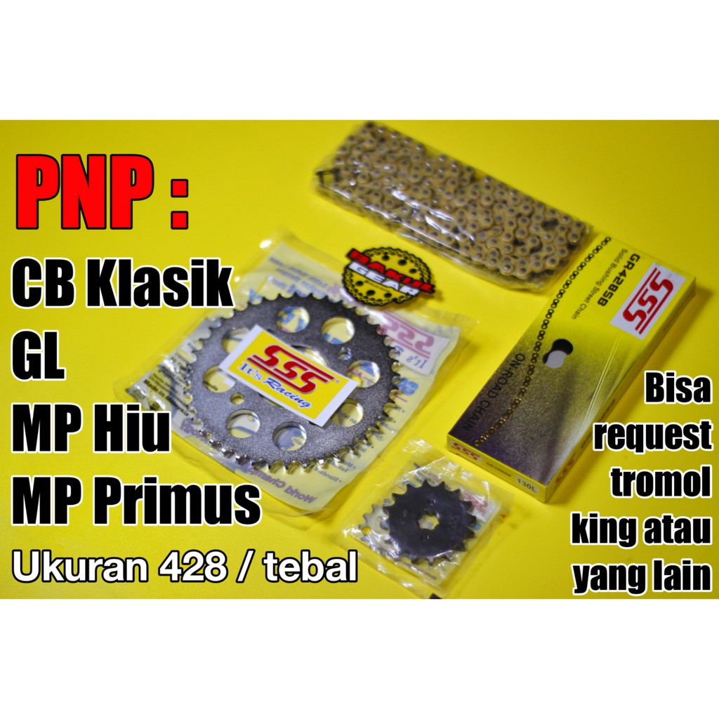 Jual Gear set SSS CB GL Megapro Hiu Primus Rantai 428 Shopee Indonesia