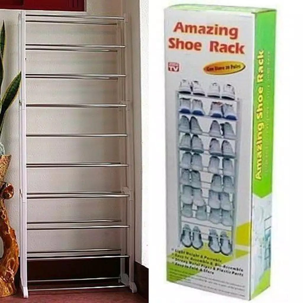Jual AMAZING PORTABLE SHOE RACK - Rak Sepatu dan Jilbab 10 Tingkat ...